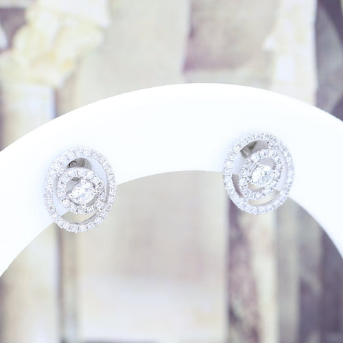Boucles d'oreilles Boucles d’oreilles en or blanc 18 carats et diamants, 0,54 ct 58 Facettes 2B-F