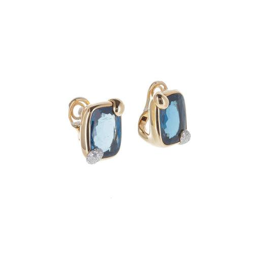 Boucles d'oreilles Pomellato Ritratto - Boucles d’oreilles en or rose avec topazes London et diamants 58 Facettes 2.18436