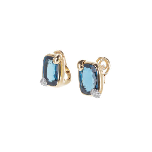 Boucles d'oreilles Pomellato Ritratto - Boucles d’oreilles en or rose avec topazes London et diamants 58 Facettes 2.18436