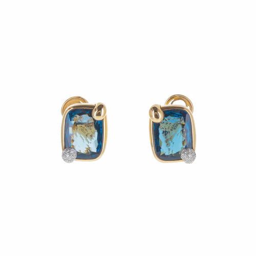 Boucles d'oreilles Pomellato Ritratto - Boucles d’oreilles en or rose avec topazes London et diamants 58 Facettes 2.18436