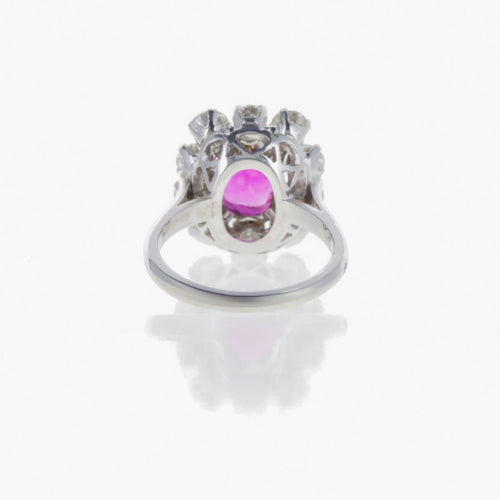 Bague 44 Bague en platine avec diamants et rubis rose 58 Facettes 2.18772