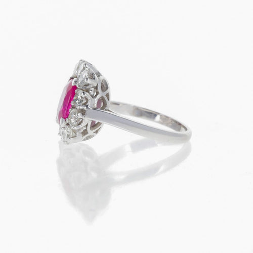 Bague 44 Bague en platine avec diamants et rubis rose 58 Facettes 2.18772