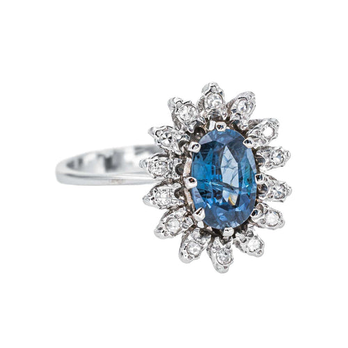 Bague 54 Bague Pompadour en or blanc 18k, saphir et diamants 58 Facettes 4387219CN