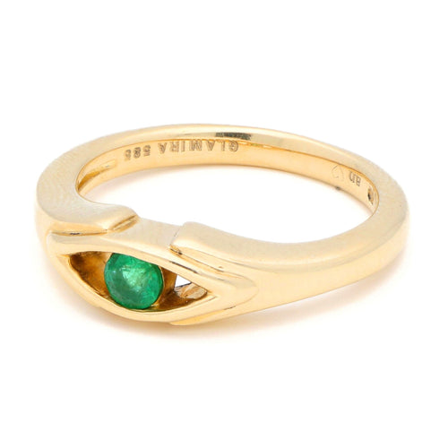 Bague 53 GLAMIRA - Bague en or jaune 14k avec émeraude 58 Facettes 7293E2937EA1432EB2160657120EA0EA