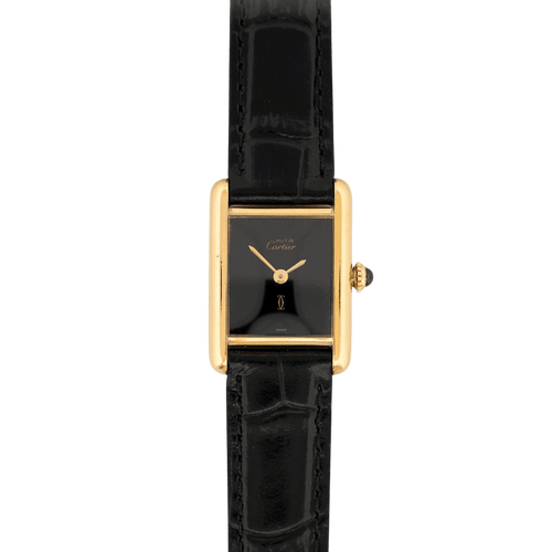 Montre Cartier - Montre Tank Must SM à cadran noir 58 Facettes 605