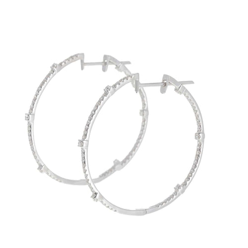 Boucles d'oreilles Créoles - Boucles d’oreilles en or blanc 18 carats et diamants 58 Facettes 2.18833