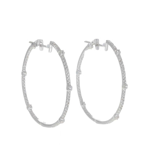 Boucles d'oreilles Créoles - Boucles d’oreilles en or blanc 18 carats et diamants 58 Facettes 2.18833