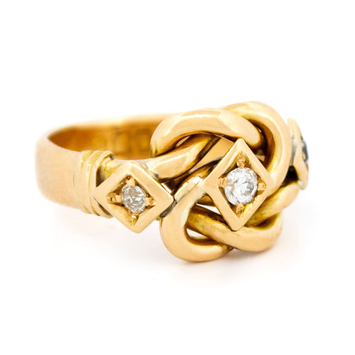 Bague 57 Bague « Love Knot » en or 18k, diamants taille ancienne 58 Facettes A478279F2F6548DF87ABABC53D9A9C4B