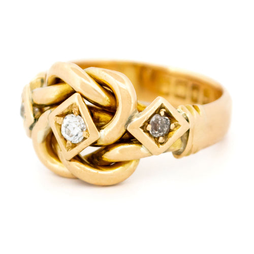 Bague 57 Bague « Love Knot » en or 18k, diamants taille ancienne 58 Facettes A478279F2F6548DF87ABABC53D9A9C4B