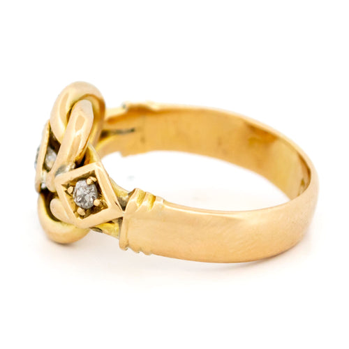 Bague 57 Bague « Love Knot » en or 18k, diamants taille ancienne 58 Facettes A478279F2F6548DF87ABABC53D9A9C4B
