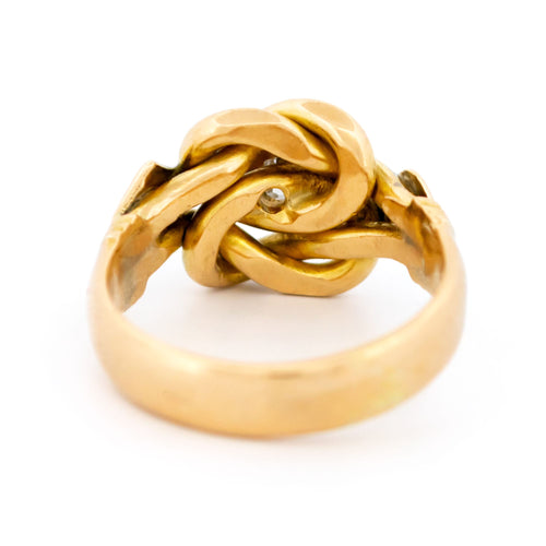 Bague 57 Bague « Love Knot » en or 18k, diamants taille ancienne 58 Facettes A478279F2F6548DF87ABABC53D9A9C4B