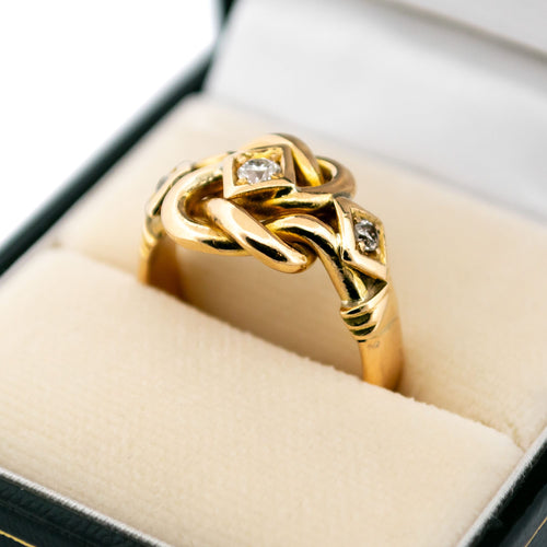 Bague 57 Bague « Love Knot » en or 18k, diamants taille ancienne 58 Facettes A478279F2F6548DF87ABABC53D9A9C4B