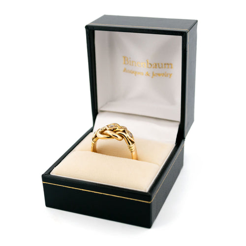 Bague 57 Bague « Love Knot » en or 18k, diamants taille ancienne 58 Facettes A478279F2F6548DF87ABABC53D9A9C4B