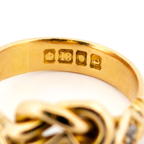 Bague 57 Bague « Love Knot » en or 18k, diamants taille ancienne 58 Facettes A478279F2F6548DF87ABABC53D9A9C4B