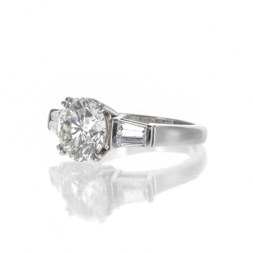 Bague 57 Bague solitaire en platine avec diamant taille brillant 4,38 ct I/VS2 58 Facettes 2.18848