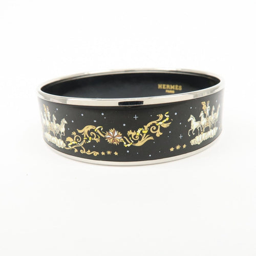 Bracelet Hermès - Bracelet en métal plaqué argent à émail imprimé 58 Facettes cqhmzbvyzl