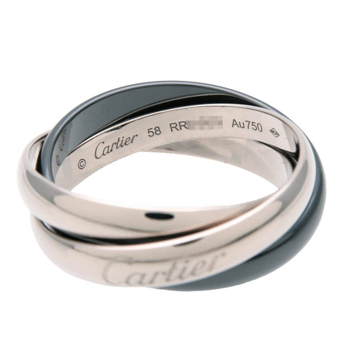 Bague Cartier Trinity en or blanc 18k et céramique noire 58 Facettes t32ddjj4m9