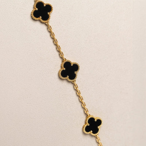 Collier Van Cleef & Arpels Alhambra - Sautoir 20 motifs en or jaune 18 K et onyx 58 Facettes 2.19219