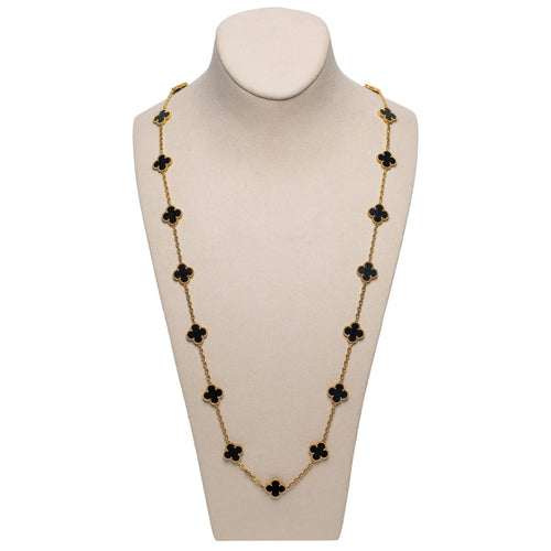 Collier Van Cleef & Arpels Alhambra - Sautoir 20 motifs en or jaune 18 K et onyx 58 Facettes 2.19219