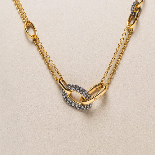 Collier Pomellato Catene - Sautoir en or rose et diamants 58 Facettes 2.19211