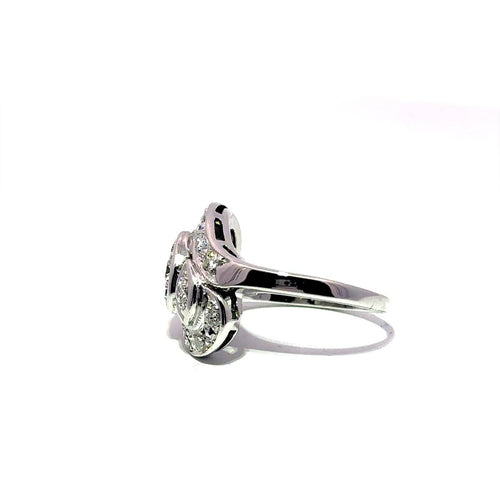 Bague 52 Bague vintage de style Art déco en or 14k avec diamants 58 Facettes 50559