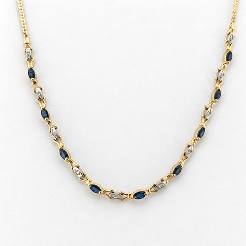 Collier Collier deux ors 18 carats, saphirs et diamants 58 Facettes 38001