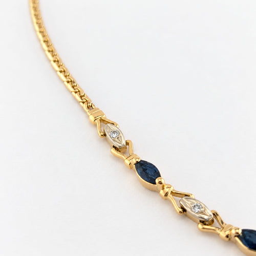 Collier Collier deux ors 18 carats, saphirs et diamants 58 Facettes 38001