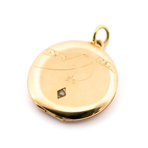 Pendentif Médaillon rond en or 14k avec perle 17412-9191 58 Facettes 22C182E7D1AE4C7D9B2294EE59B3B514