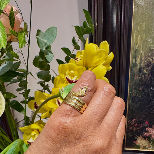 Bague 52 Bague serpent victorienne en or jaune 18 ct et rubis 58 Facettes CAC76E78BD1E4724A345EAF00E8AA99F