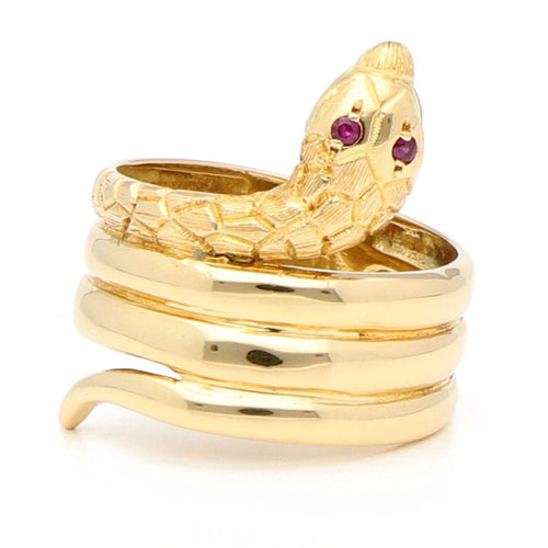Bague 52 Bague serpent victorienne en or jaune 18 ct et rubis 58 Facettes CAC76E78BD1E4724A345EAF00E8AA99F