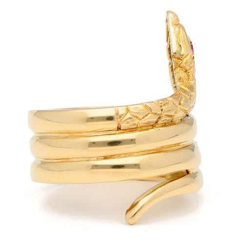 Bague 52 Bague serpent victorienne en or jaune 18 ct et rubis 58 Facettes CAC76E78BD1E4724A345EAF00E8AA99F