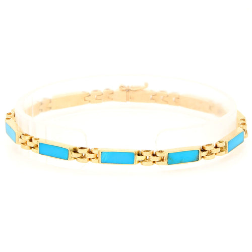 Bracelet Bracelet maillons en or 18k et turquoises 17519-9222 58 Facettes 3E7F7546B63B42FEA8BCDC7309691E4B