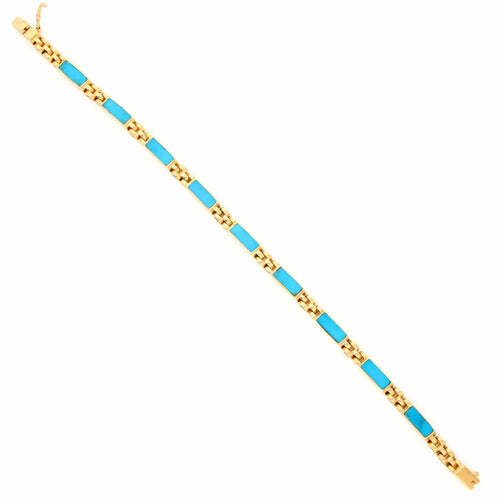 Bracelet Bracelet maillons en or 18k et turquoises 17519-9222 58 Facettes 3E7F7546B63B42FEA8BCDC7309691E4B