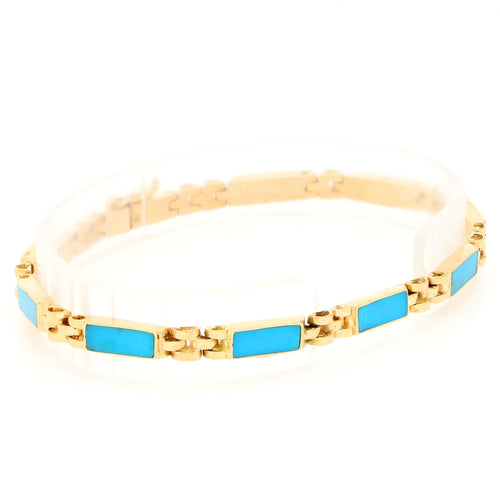 Bracelet Bracelet maillons en or 18k et turquoises 17519-9222 58 Facettes 3E7F7546B63B42FEA8BCDC7309691E4B