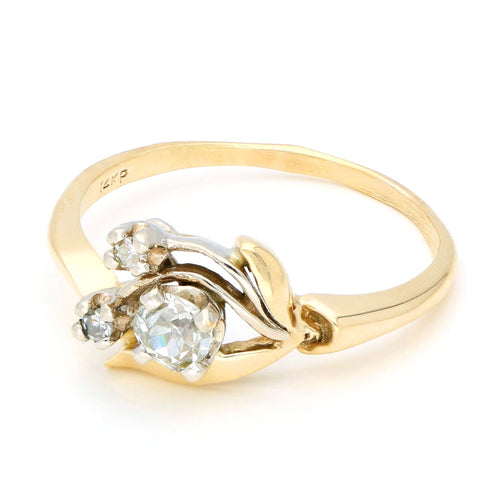 Bague 61.5 Bague fleur - Diamants en or jaune et or blanc 14 carats 58 Facettes 393FC826DE894B47A1FEEC9C2762493A