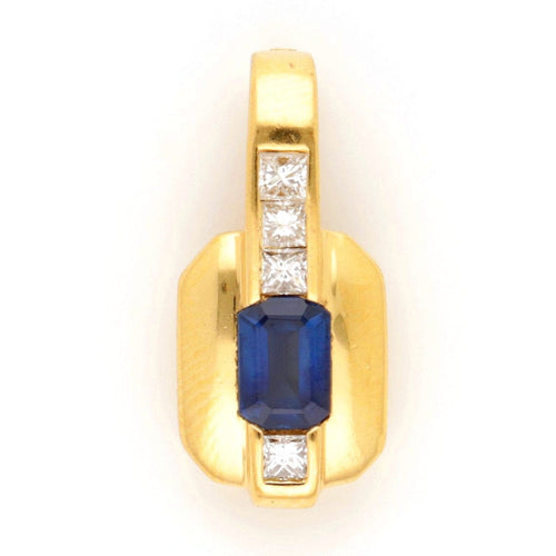 Pendentif Pendentif vintage en or 18 ct avec saphir et diamants 58 Facettes C4F28464A03C45D9A1A32AF713E1F1B6