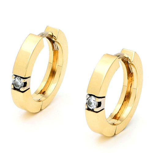 Boucles d'oreilles Diamonde - Créoles en or jaune 14k et or blanc, diamants 58 Facettes 1136CDC91D8A45359177DB346FFA7D7F