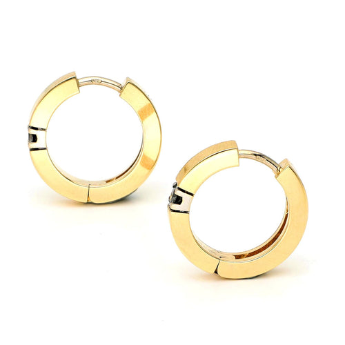Boucles d'oreilles Diamonde - Créoles en or jaune 14k et or blanc, diamants 58 Facettes 1136CDC91D8A45359177DB346FFA7D7F