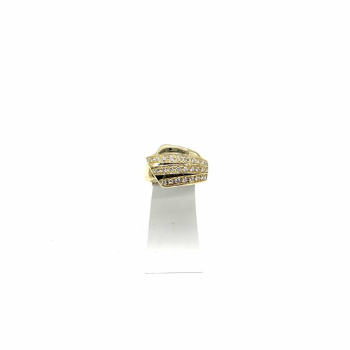 Bague Bague volume en or jaune et diamants 58 Facettes Z15B51788