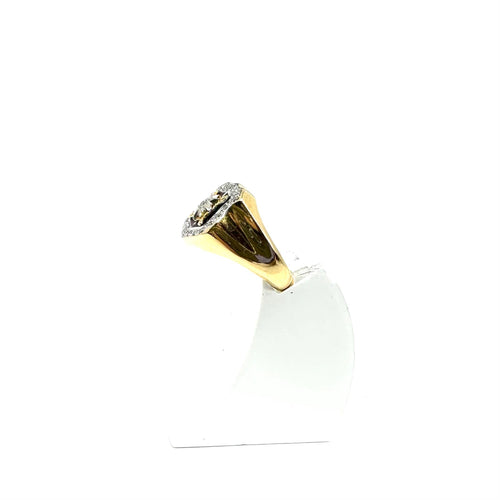 Bague 52 Chevalière blason - Bague en or jaune, émail et diamants 58 Facettes Z15B51773