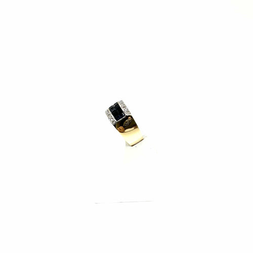 Bague Bague bicolore - Bague en or jaune et blanc saphirs et diamants 58 Facettes Z15B51747