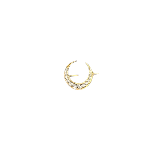 Broche Broche croissant en platine, or jaune et diamants 58 Facettes Z15B51752