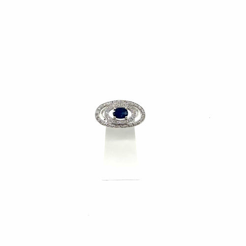 Bague Bague en or blanc saphir et diamants 58 Facettes Z15B51758