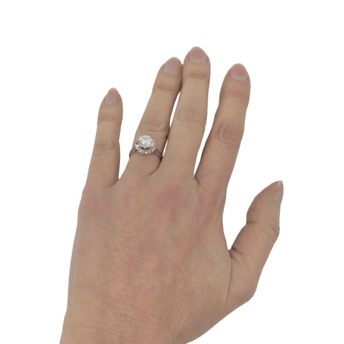 Bague Bague solitaire en or blanc, platine et diamant 58 Facettes Z15B51466