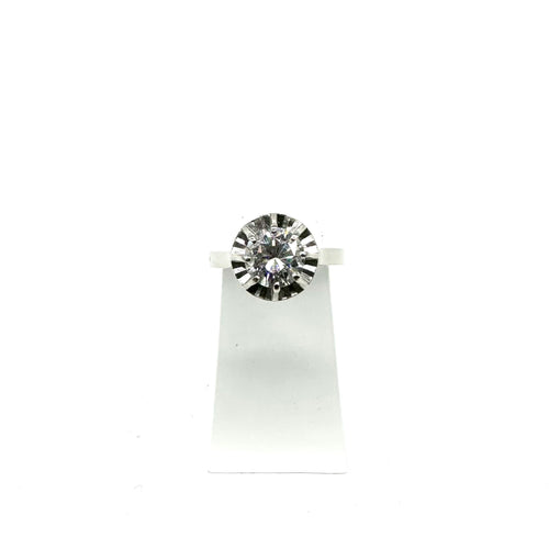 Bague 52 Bague solitaire - diamant 1,19 ct en or blanc 750 et platine 58 Facettes Z15B51466