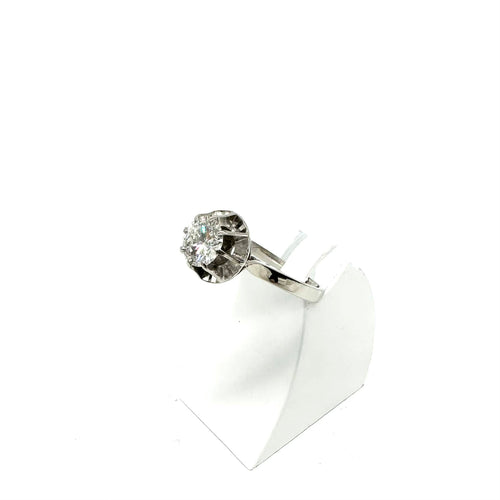 Bague 52 Bague solitaire - diamant 1,19 ct en or blanc 750 et platine 58 Facettes Z15B51466