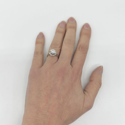 Bague 52 Bague solitaire - diamant 1,19 ct en or blanc 750 et platine 58 Facettes Z15B51466