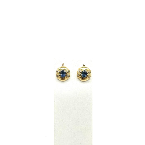 Boucles d'oreilles Boucles d'oreilles en or jaune 750, saphirs et diamants 58 Facettes Z1351697