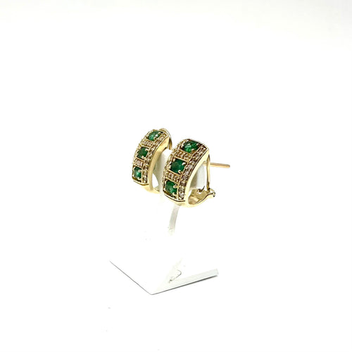 Boucles d'oreilles Boucles d'oreilles en or jaune 750, émeraudes et diamants 58 Facettes Z15B51643