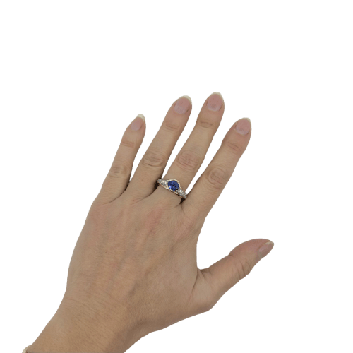 Bague Bague bicolore saphir et diamants en or jaune et blanc 58 Facettes Z15B51763
